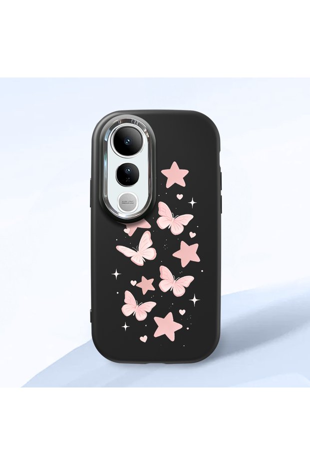 Vivo V50 Lite 4G/5G Compatible Shock-Absorbing Camera Protected Black Silicone Case