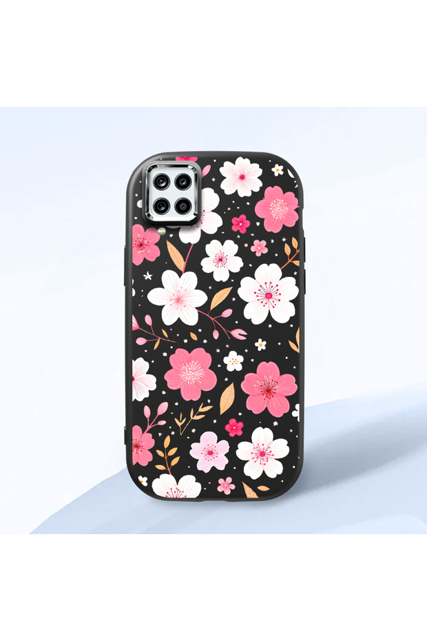 Black Silicone Case Compatible with Samsung Galaxy M12/A12 with Shock-Absorbing Camera Protections