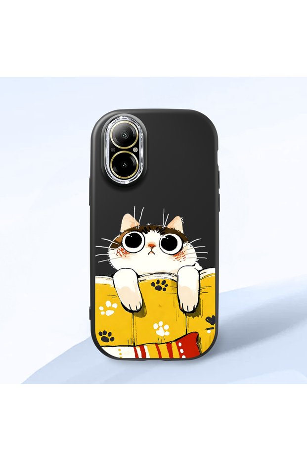 Realme C67 4g Compatible Shock-Absorbing Camera Protected Black Silicone Case