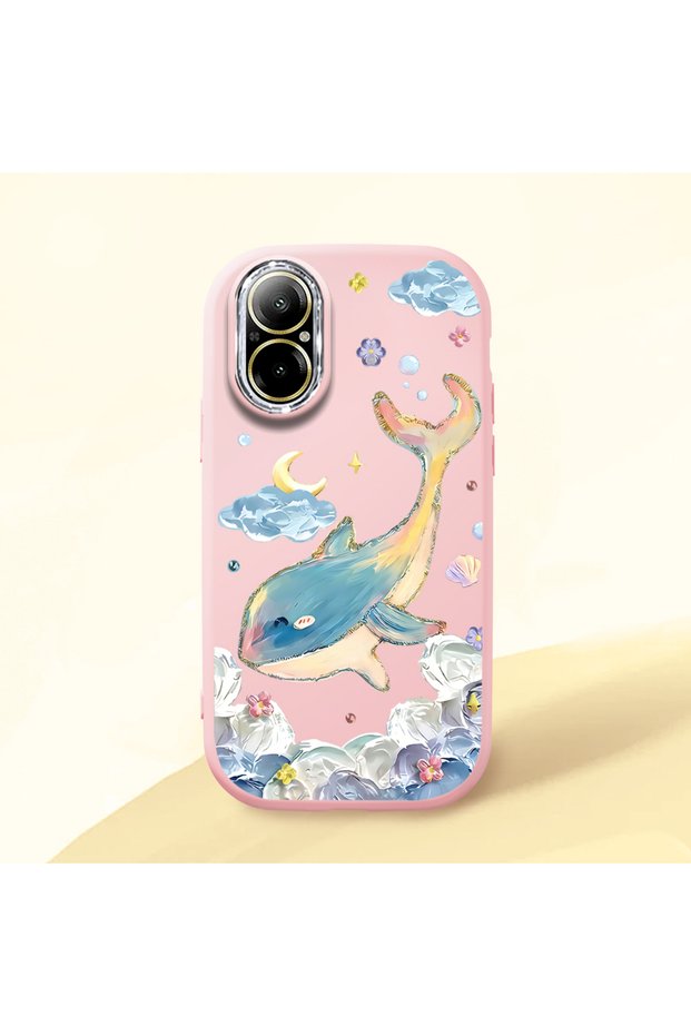 Realme C67 4g Compatible Shock-Absorbing Camera Protected Pink Silicone Case