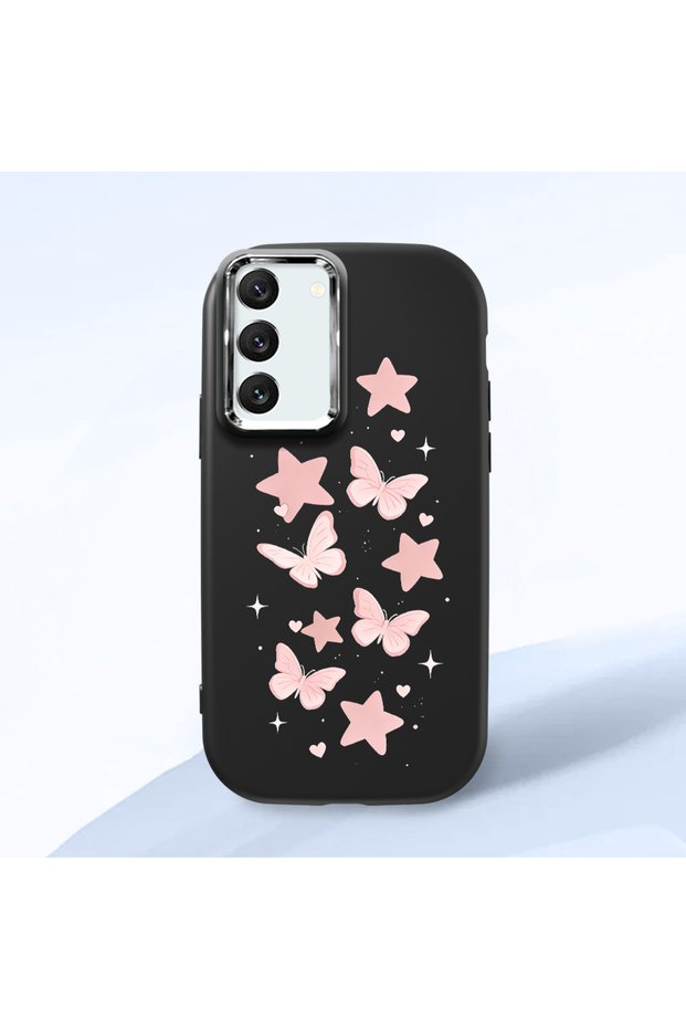 Black Silicone Case with Shock-Absorbing Camera Protection Compatible with Samsung Galaxy S22