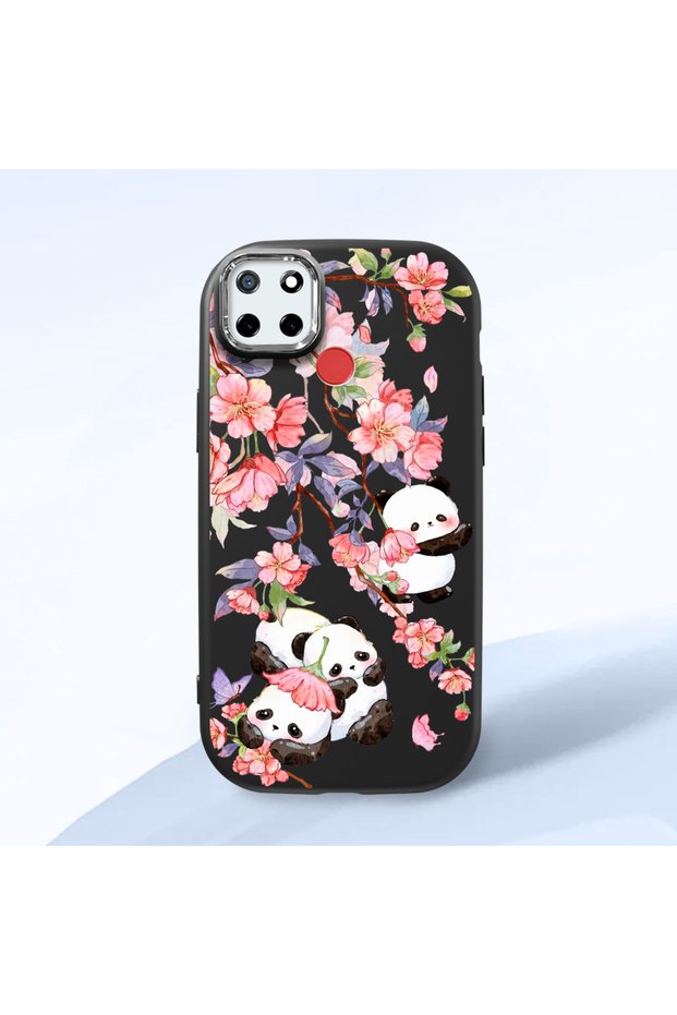 Black Silicone Case Compatible with Realme C25/C25S with Shock-Absorbing Camera Protections
