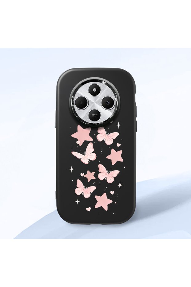 Redmi 14C 4G/5G Compatible Black Silicone Case with Shock-Absorbing Camera Protections