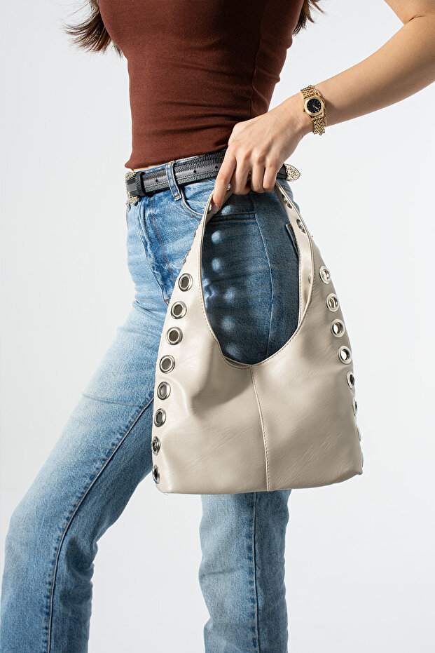 Cendy Model Ten, Beige Women's Hand and Shoulder Bag