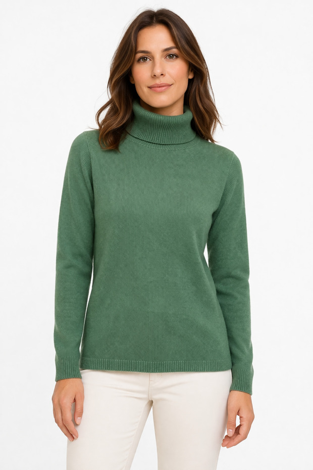 Women's Full Turtleneck Classic Wool Sweater K.Yosun
