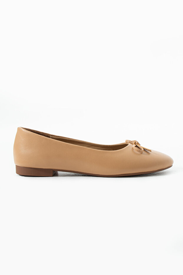 Joy Ten Genuine Leather Bowknot Ballerinas