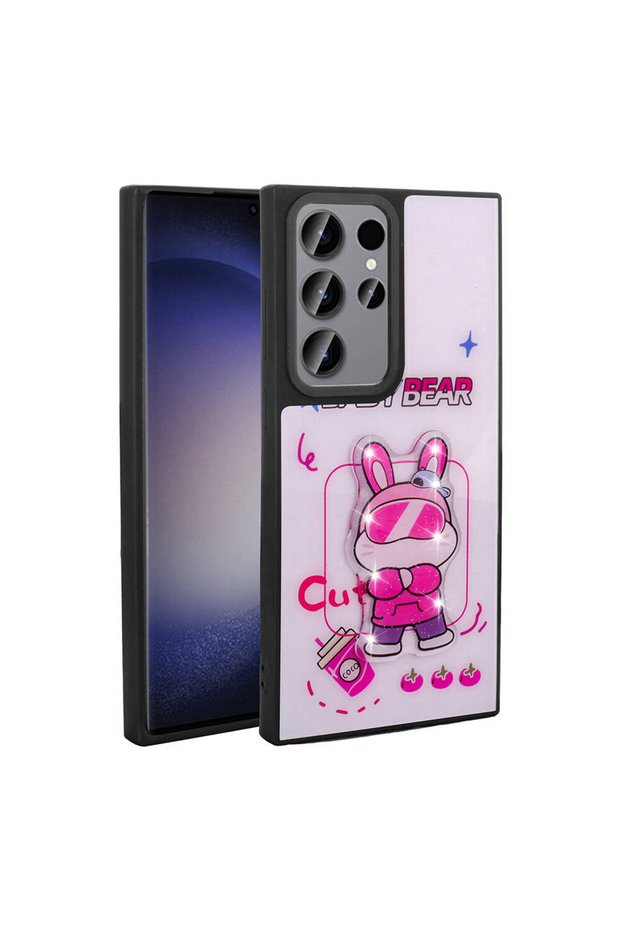Galaxy S22 Ultra Case Shining Embossed Iconic Figure Tgco Amas Silicone Cover - White