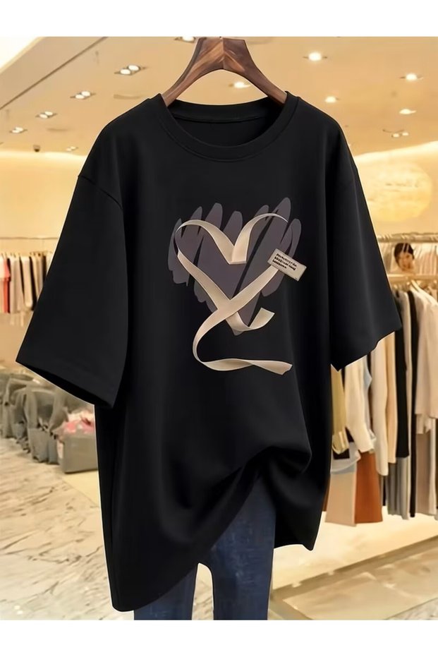 Printed T-Shirt. Short Sleeve Summer & Spring Casual Top, Women's Clothing