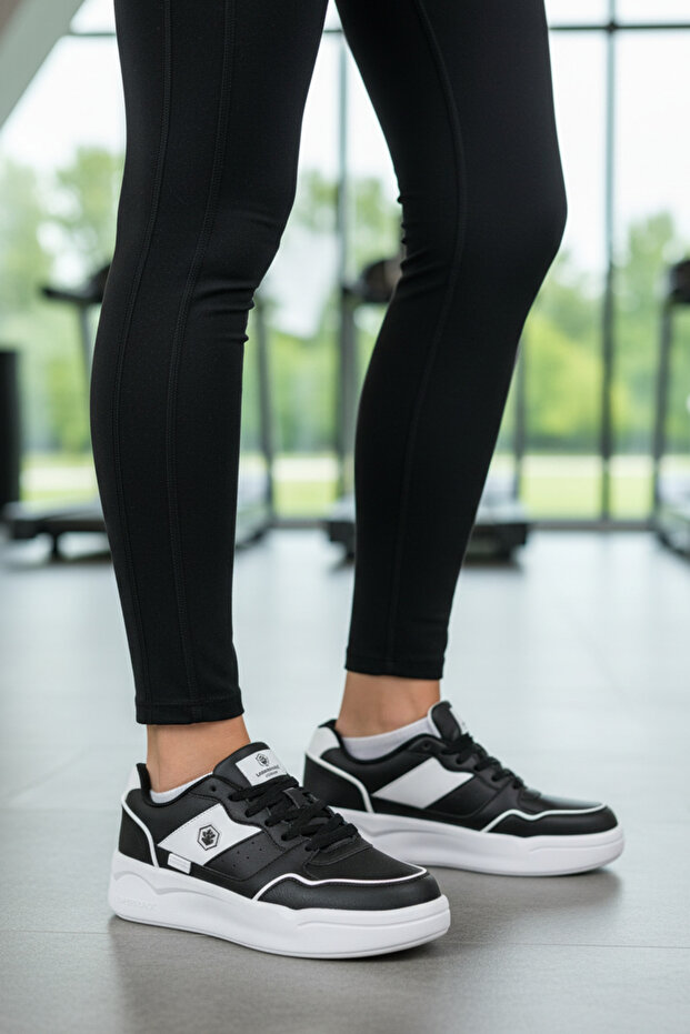 Ft-2760 Black and White Women's Comfort Casual Sneaker Shoes