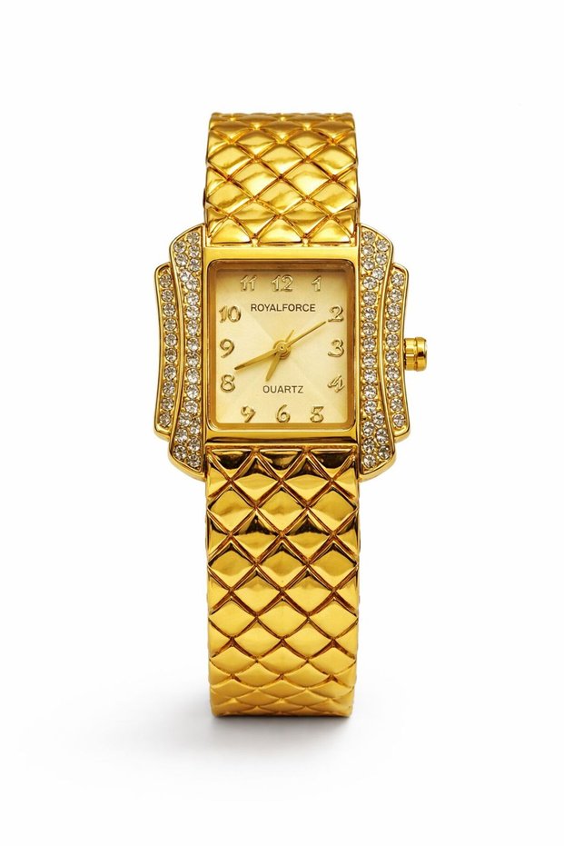ROYAL FORCE AURELIA LUXE Women’s Luxury Watch Gold Stainless Steel Strap Quartz Wristwatch