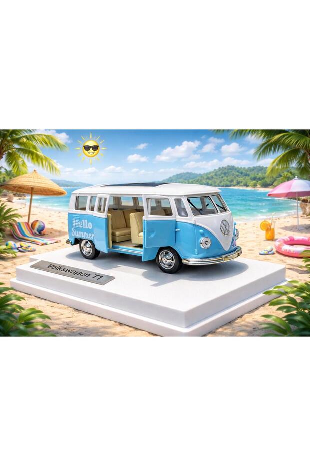 Wolksvagen T1 Minibus Diecast Model Car Openable Doors Wolksvagen Nostalgic Minibus