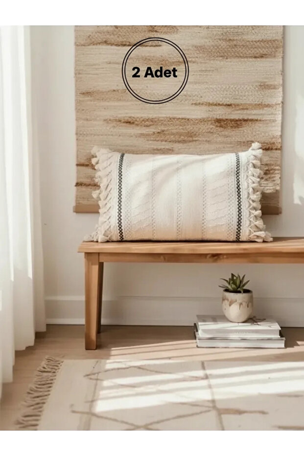 Special Design Runner Lacy Linen Cream Throw Pillow Cover 35x55