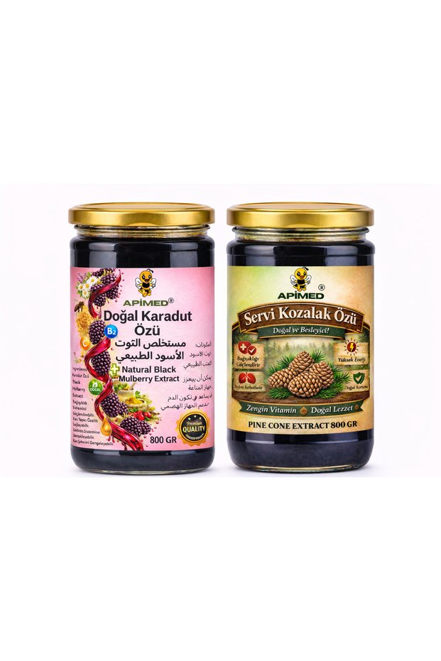 Set of 2 Servi Pine Cone Extract 800 Gr + Black Mulberry Extract 800 Gr Natural Energy Supporter