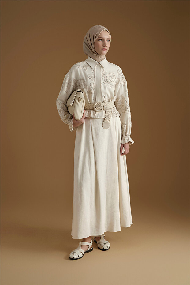 Süzene Embroidered Set Ecru