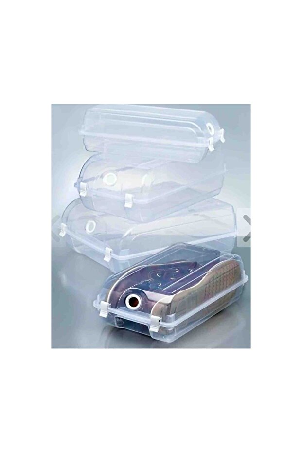 Ventilated Transparent Locking Lid Unisex Shoe Storage Box | Modular Structure Shoe Storage - 5 Pieces