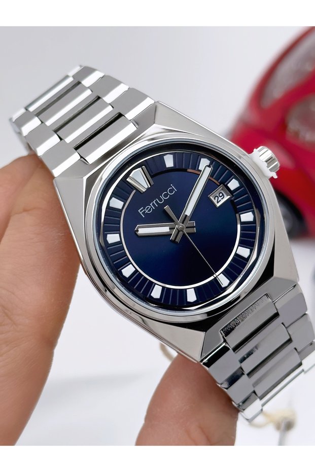 Men's Watch with Steel Strap and Calendar, 3 Atm Waterproof, 2 Year Warranty + Bracelet as a Gift