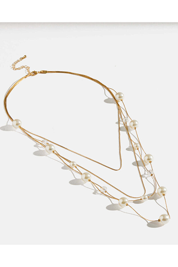 Women Gold Layered Embellished Necklace