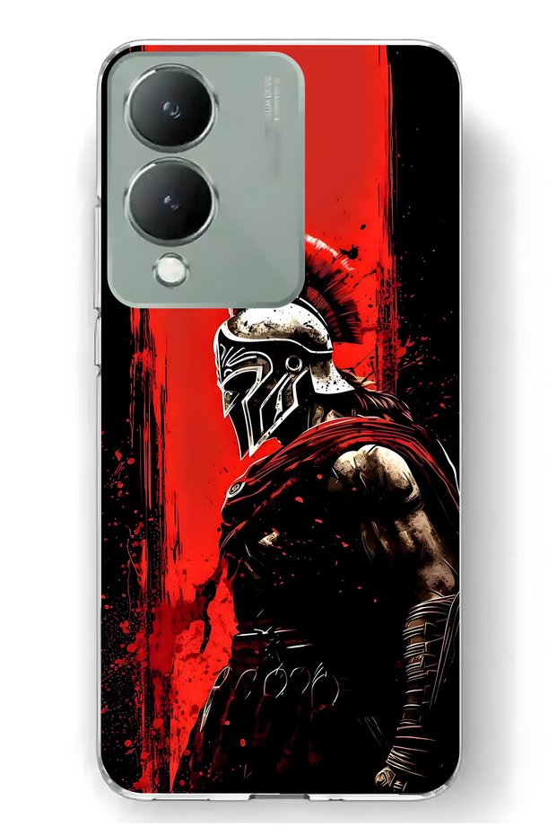 حافظة هاتف شفافة متوافقة مع Vivo Y17S بنمط Warrior Sparta