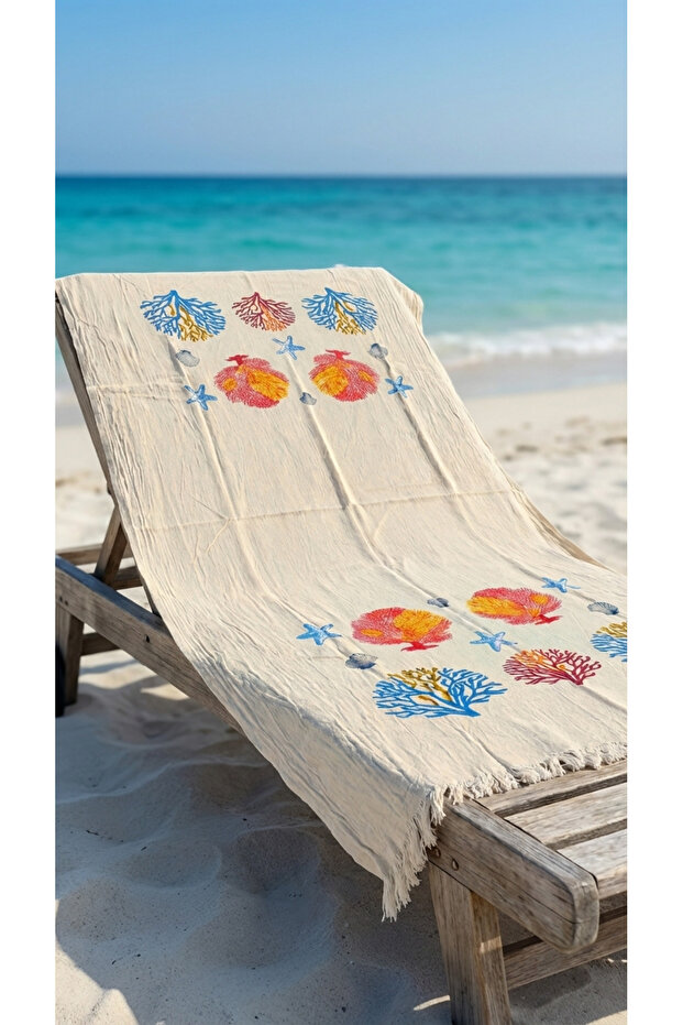 100% Cotton 4 Layer Muslin Fabric Beach Towel / Peshtemal / Bath / Hammam Towel 90 X 190 cm
