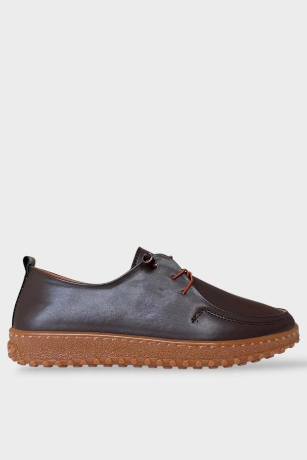 Orthopedic Comfortable Sole Lace-Up Daily Women's Casual Shoes Brown