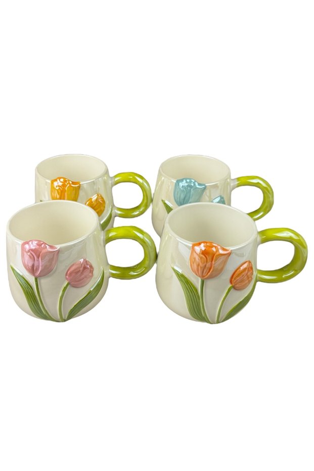Set Cești Ceramică Multicolor 430 ml