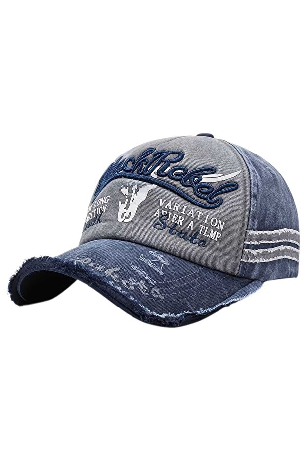 Unisex Vintage Black Rebel Embroidered Adjustable Baseball Cap Hat
