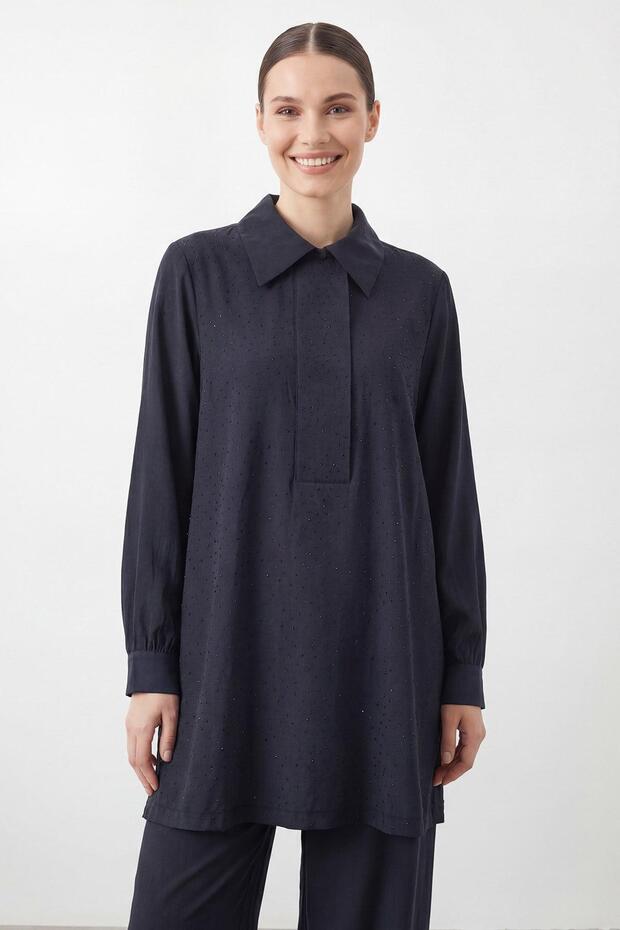 Women's Collar Detailed Wide-Leg Suit 14480
