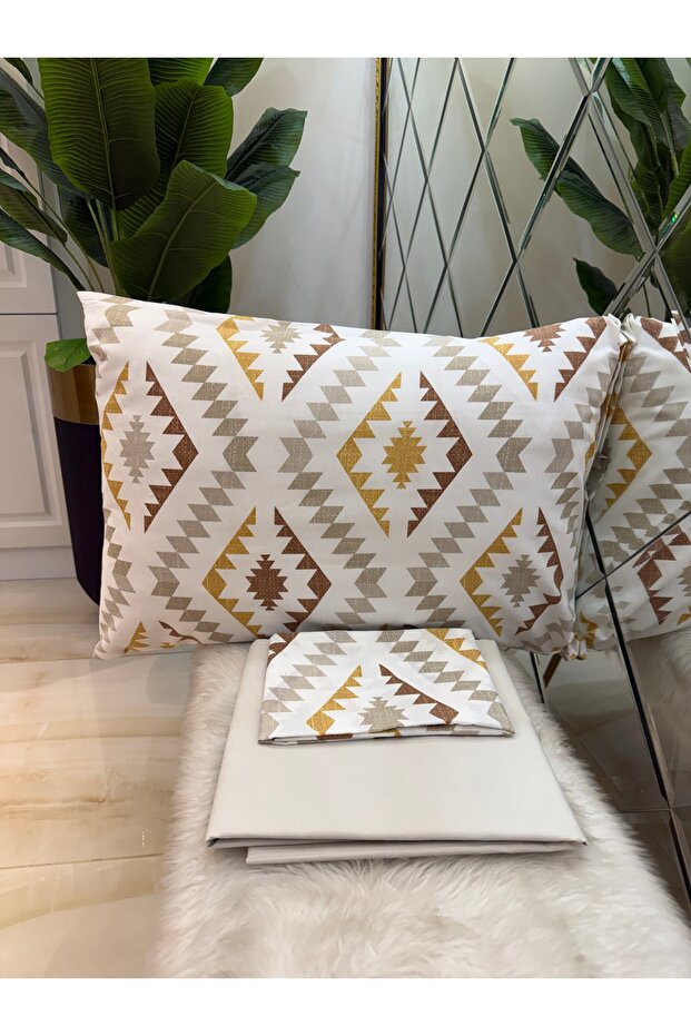 Single Bed Sheet and Pillowcase Set Without Elastic - 3