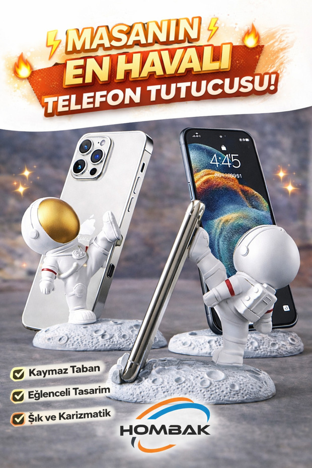 Astronaut Phone Holder Stand Non-Slip Base Desktop Stylish Decorative Phone Stand