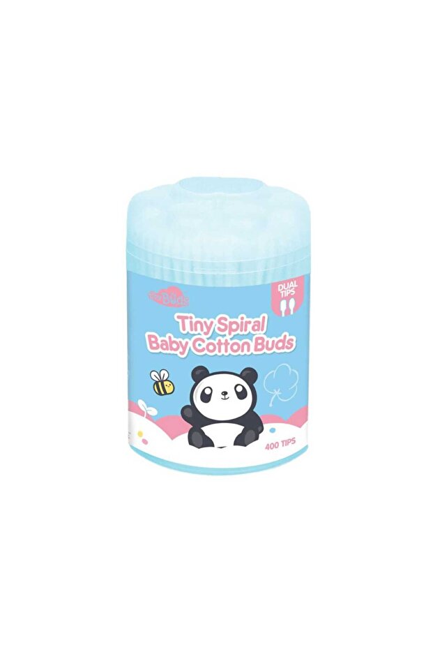 Tiny Spiral Baby Cotton Buds 400 Tips – Gentle Spiral Swabs for Infants