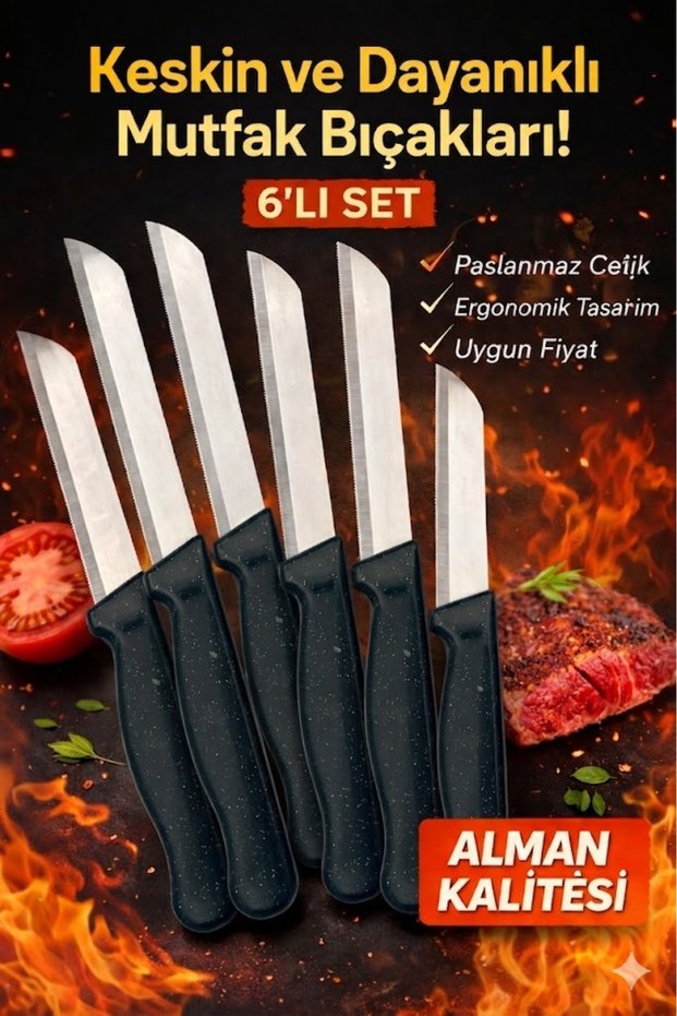 Set of 6 Fruit Knives – Stylish Design, German Quality, Color Options Available