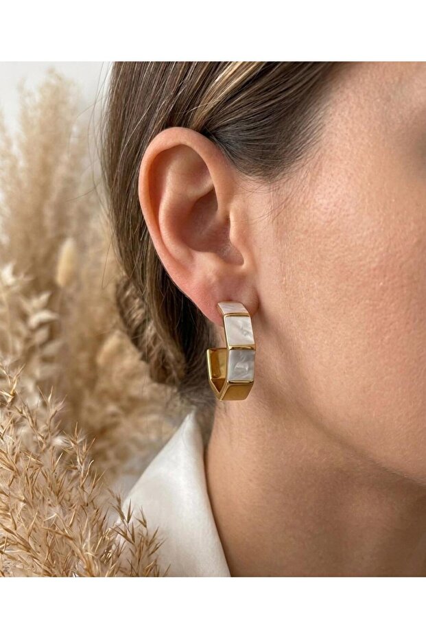 Detailed Hoop Steel Earrings