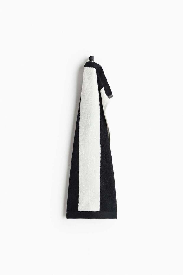 Striped cotton terry guest towel