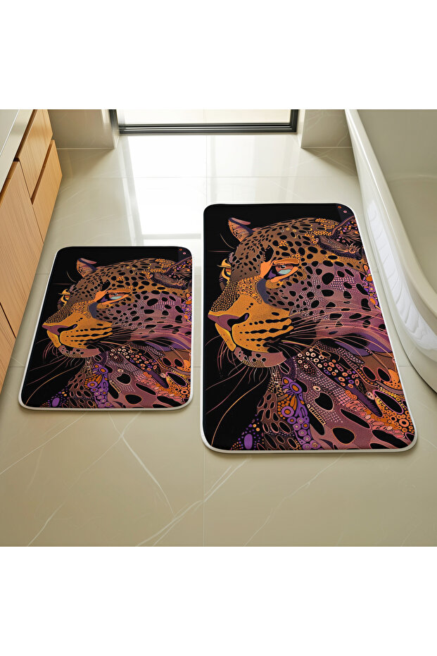 Leopard Patterned 2-Piece Mat Set M214