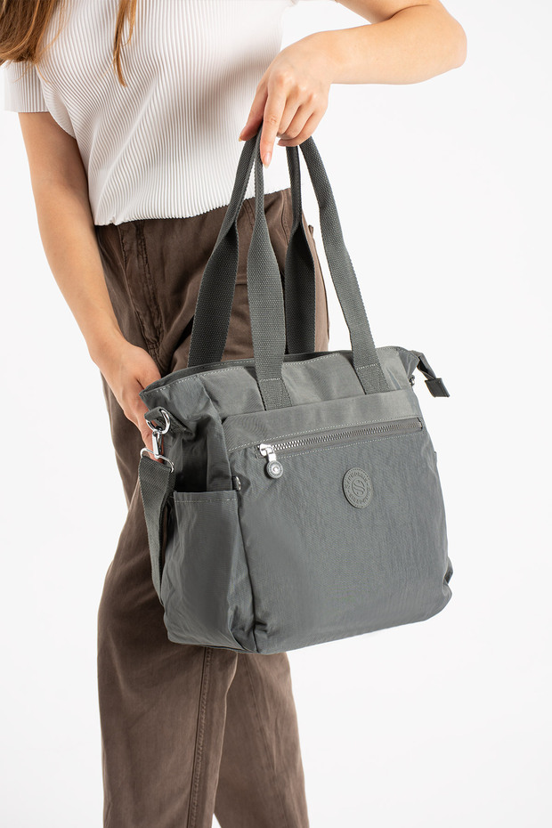 Multi-Compartment Women's Shoulder Bag - Daily Hand and Shoulder Bag - Waterproof Fabric