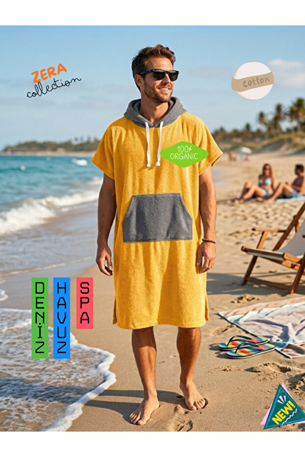 Men's Towel Poncho - Premium Beach Pool Towel