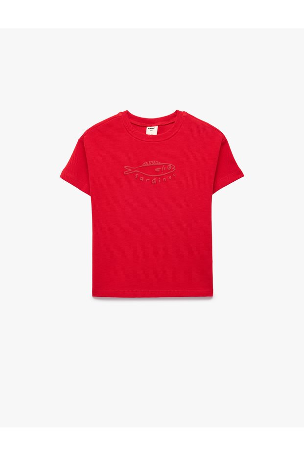 Cotton Short Sleeve Crew Neck Printed T-Shirt