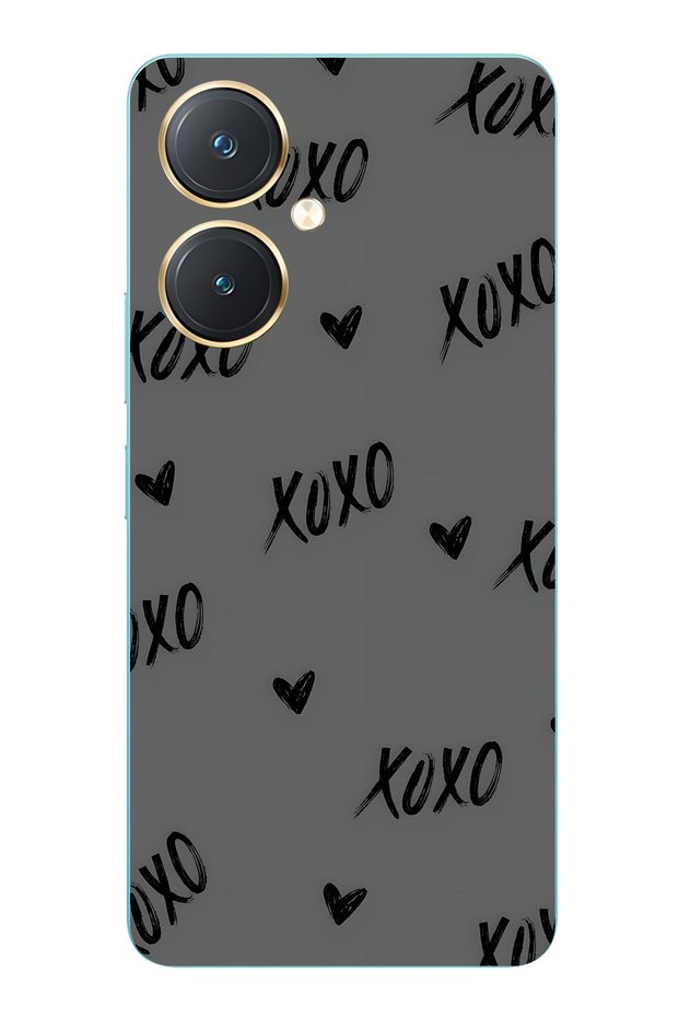 حافظة هاتف شفافة متوافقة مع Vivo Y27 XOXO منقوش