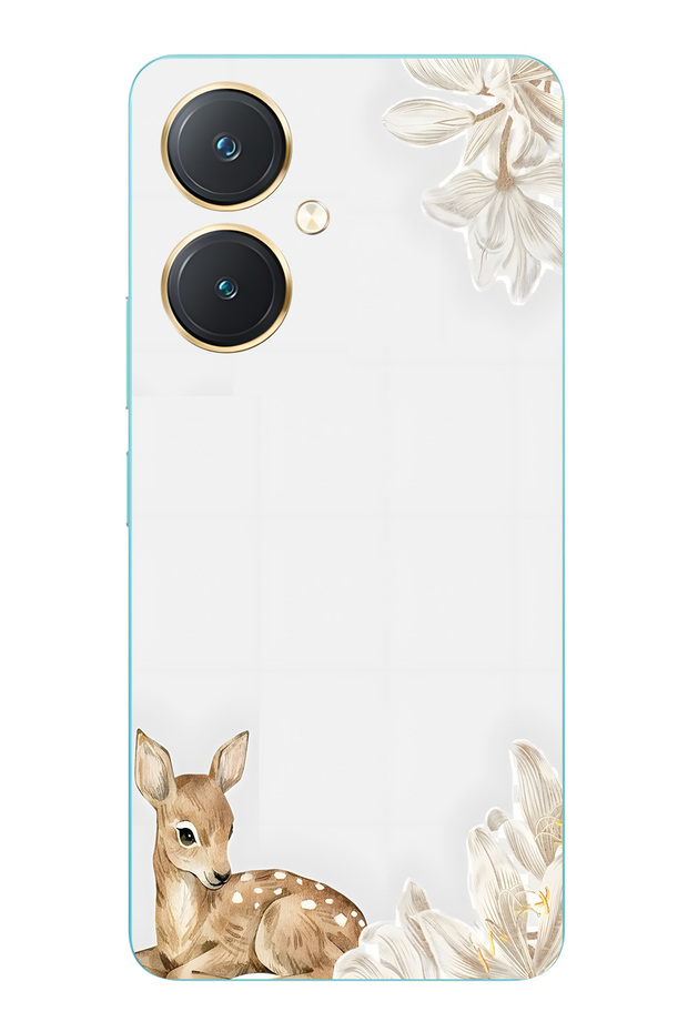 Vivo Y27 Compatible Baby Deer Patterned Transparent Phone Case