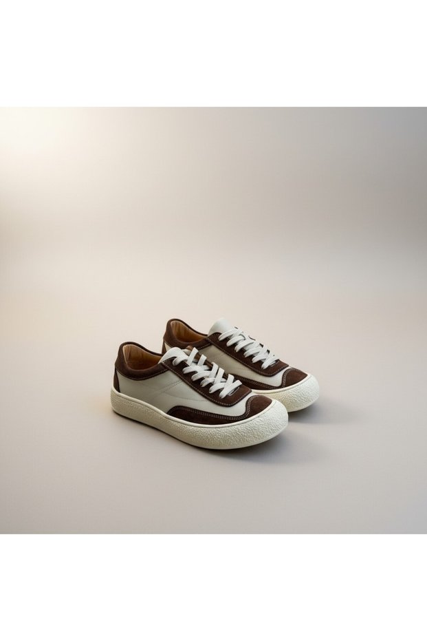 Genuine De Leather Alin Sole Double Color Women's Casual Shoes