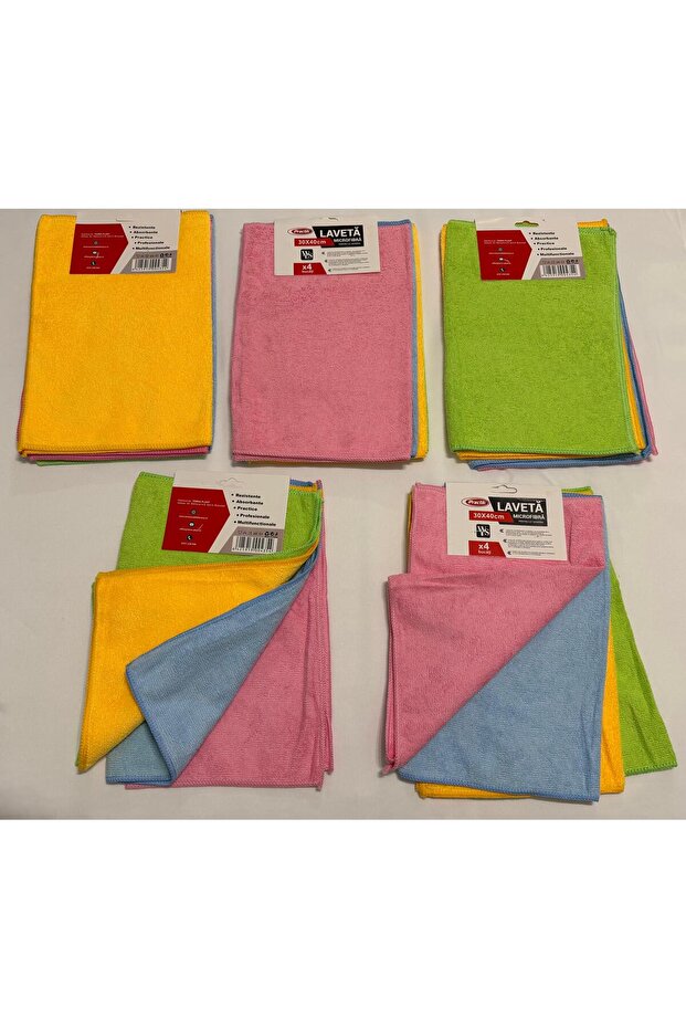 Set 4 lavete microfibră Practik, multicolor, 30x40cm - 3