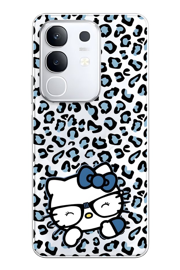 حافظة هاتف شفافة متوافقة مع Vivo Y29 من نوع Kitty منقوش