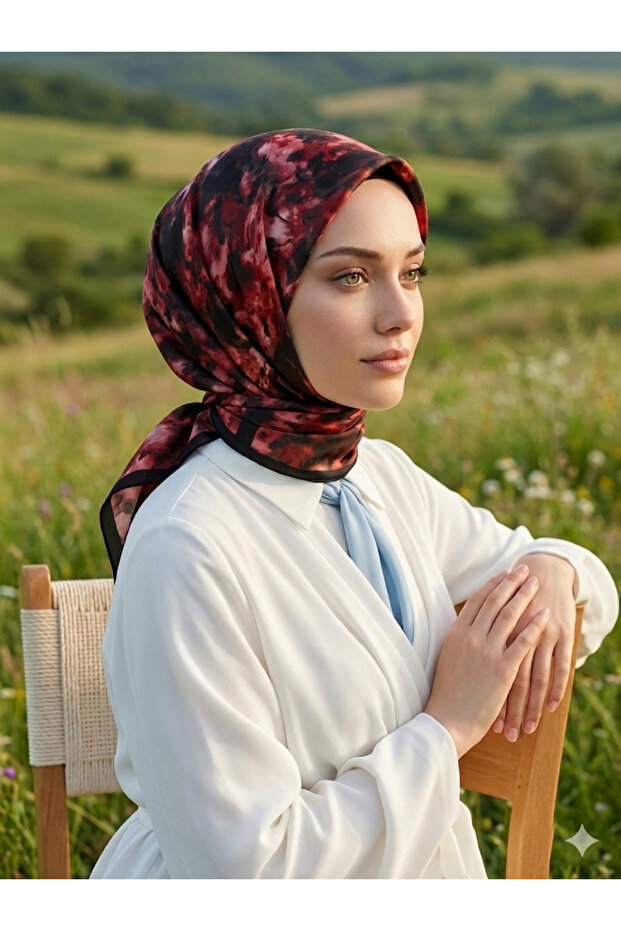 وشاح فيسكوز بنمط مخطط