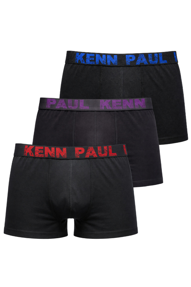 3 Pieces Kenn Paul Men's Cotton Casual Black Boxers