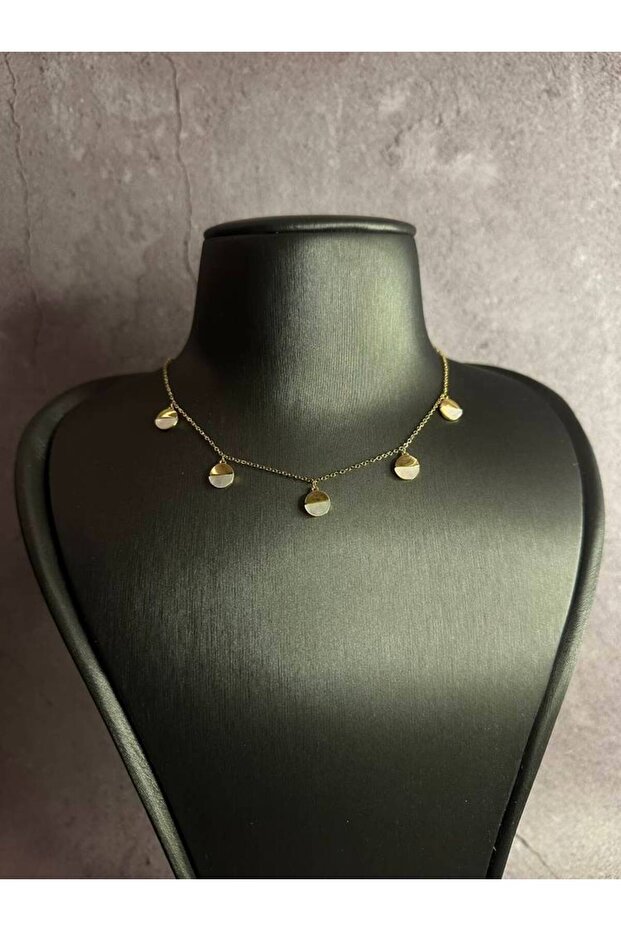 Half Set Choker with Round Design and Opal Stone - Gold