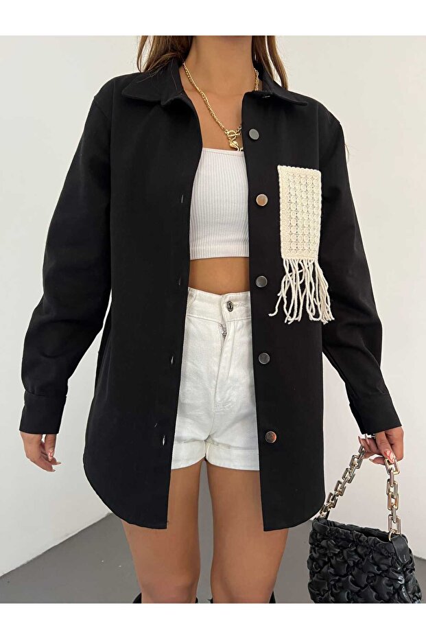 Gabardine Tassel Detailed Jacket