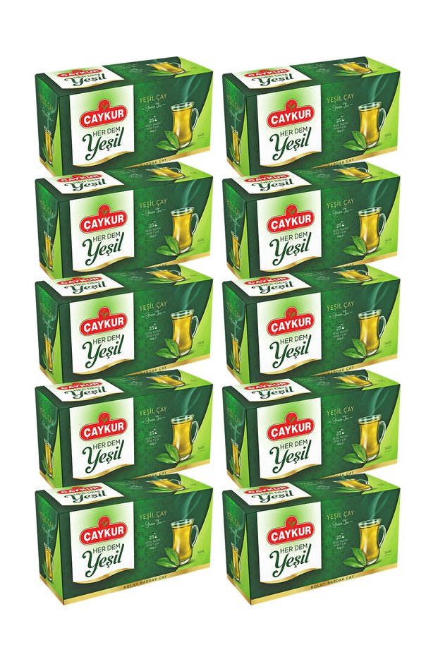 Herdem Green Tea Filtered Tea Bags 1.6Gr 25 Pieces Ten Pack