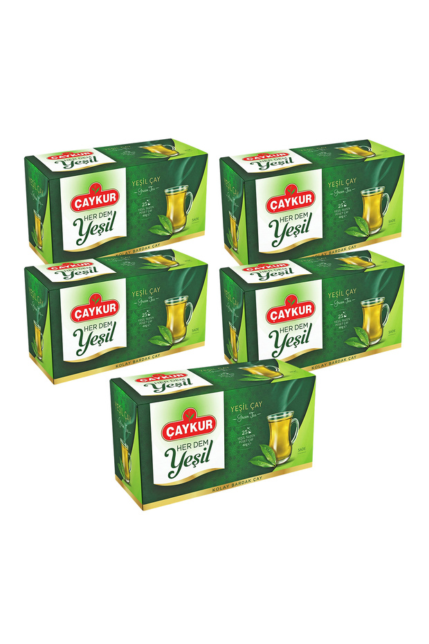 Herdem Green Tea Filtered Tea Bags 1.6Gr 25 Pieces Five Pack