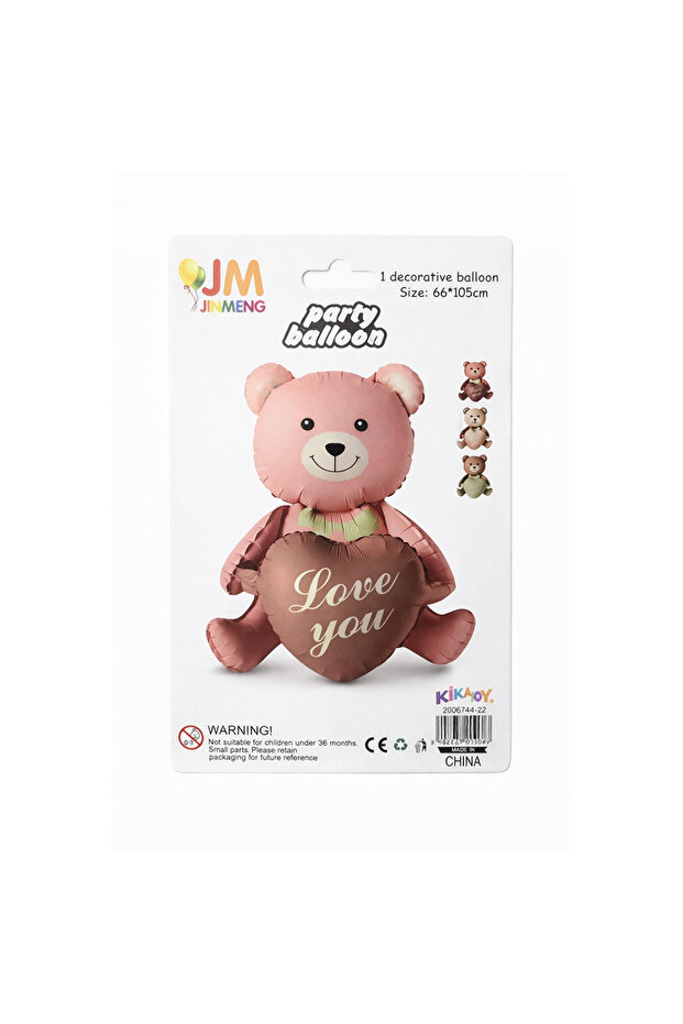 I Love You Heart Bear Foil Balloon