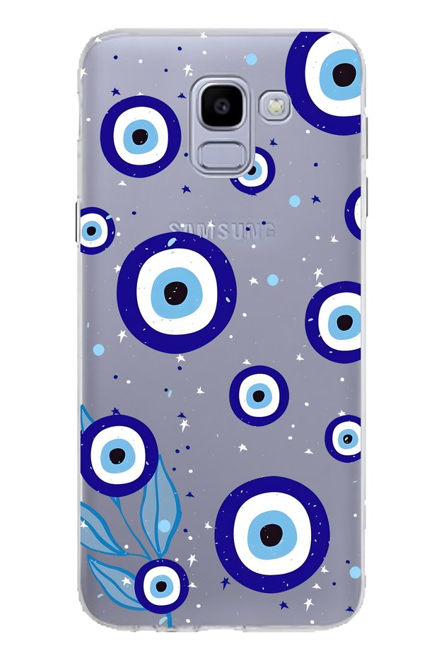 Samsung Galaxy J6 Compatible Night Evil Eye Pattern Transparent Phone Case